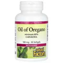 [MỸ] Oil of Oregano minimum 80% CARVACROL 180 mg 30 v ien ANTIOXIDANT natural Factors.