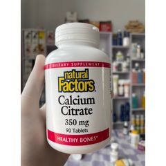 [MỸ] Viên calcium citrate ( canxi ) 350mg 90 viên natural factors giúp xương cơ bắp răng