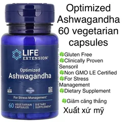 [MỸ] Viên Optimized Ashwagandha 60 vegetarian capsules Life Extension