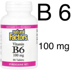 [MỸ] vitamim B 6 100mg Natural Factors 90 v iên