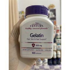 [MỸ] Viên Gelatin supports hair, skin, nails and cartilage 600mg 21st Century 100 viên Hỗ trợ tóc, da và móng