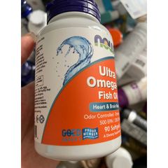 [MỸ] Viên Ultra Omega-3 Fish Oil Now 90 viên 500 EPA , 250  DHA