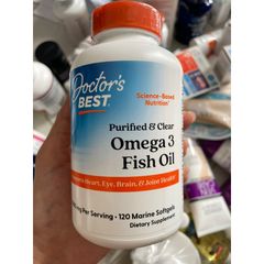 [MỸ] Viên Omega-3 Fish Oil Purified & Clear 2.000 mg Doctor's Best 120 viên