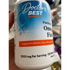 [MỸ] Viên Omega-3 Fish Oil Purified & Clear 2.000 mg Doctor's Best 120 viên