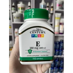 [MỸ] Viên Vitamin E 180mg ( 400 IU) 110 viên 21st Century giúp hỡ trợ da giảm khô sạm, tóc mềm mượt