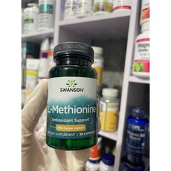 [MỸ] Viên L-methionine Swanson 500mg 30 viên Hỗ trợ chống oxy hóa bảo vệ gan và các mô khác trên khắp cơ thể