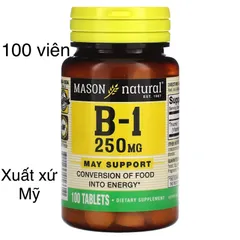 [MỸ] Vitamin B1 250mg 100 viên Mason Natural bổ sung vitamin cho cơ thể