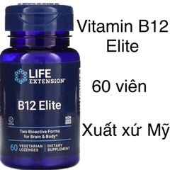 [MỸ] Viên vitamin B12 Elite 1000mcg 60 viên Life extension