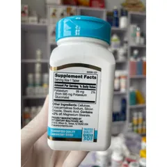 [MỸ] Viên Potassium Gluconate 595 mg 110 viên 21st century giúp bổ sung khoáng chất cho cơ thể (99mg kali )