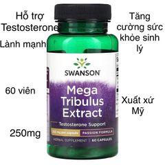[MỸ] Viên Mega Tribulus Extract 250mg 60 viên Swanson bổ sung khoáng chất cho cơ thể