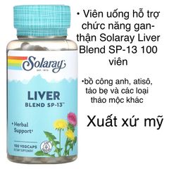 [MỸ] Viên uống hỗ trợ chức năng gan-thận Solaray Liver Blend SP-13 100 viên