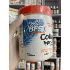 [MỸ] Bột Pure Collagen thuỷ phân types 1 & 3 200g Doctor’s Best Hỗ trợ cấu trúc thiết yếu cho tóc, da, móng, gân, xương.