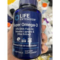 [MỸ] Viên Super Omega-3 EPA/DHA Fish Oil, Sesame Lignans & Olive Extract Life Extension 60 viên