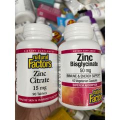 [MỸ] Viên Zinc Bisglycinate 50mg Natural Factors 60 Viên