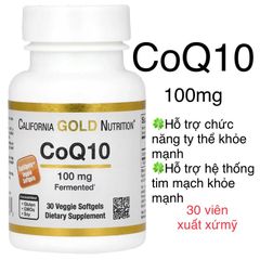 [MỸ] viên CoQ10, 100 mg , 30 viên California Gold Nutrition Q10
