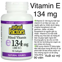 [MỸ] Viên vitamin E 134mg Mixed( 200 IU ) 90 viên natural factors