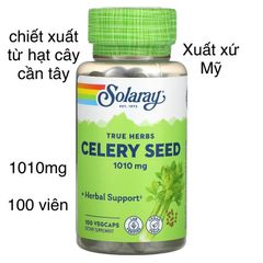 [MỸ] Viên Celery seed (Apium graveolens) hạt cây cần tây Solaray 100 viên 1010mg