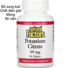 [MỸ] viên Potassium 99mg 90 viên bố sung kali, điện giải cho cơ thể Natural factors