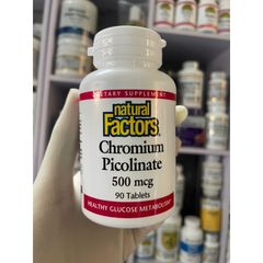 [MỸ] bổ sung Chromium Picolinate 500mcg 90viên Natural Factors giảm cơn đói & thèm ăn