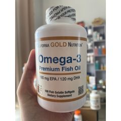 [Mỹ] viên Premium Omega-3 Fish Oil California Gold Nutrition 100 viên giúp làm đẹp da tóc cải thiện mắt, giấc ngủ.