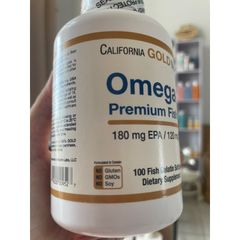 [Mỹ] viên Premium Omega-3 Fish Oil California Gold Nutrition 100 viên giúp làm đẹp da tóc cải thiện mắt, giấc ngủ.