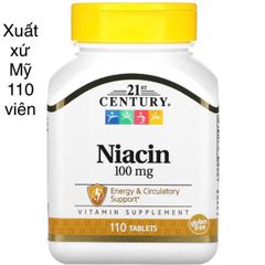 [MỸ] viên niacin 100mg 110 viên 21st Century