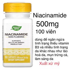 [MỸ] viên Niacinamide non-flushing 500mg nature’s way 100viên