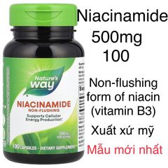 [MỸ] viên Niacinamide non-flushing 500mg nature’s way 100viên