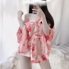 Áo Choàng Ngủ Kimono Hoa Anh Đào Sexy Gợi Cảm Áo Khoác Nữ Ngoài Cosplay Cổ Trang Nhật Bản Quyến Rũ - N742