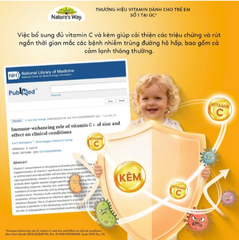 Viên nhai hỗ trợ sức đề kháng Kids Smart Vita Gummies Vitamin C + Zinc Nature's Way (60 viên)