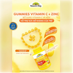 Viên nhai hỗ trợ sức đề kháng Kids Smart Vita Gummies Vitamin C + Zinc Nature's Way (60 viên)