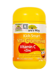 Viên nhai hỗ trợ sức đề kháng Kids Smart Vita Gummies Vitamin C + Zinc Nature's Way (60 viên)