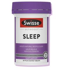 Viên uống Swisse Ultiboost Sleep Hỗ trợ giấc ngủ, giúp giảm căng thẳng thần kinh (Hộp 60 viên)