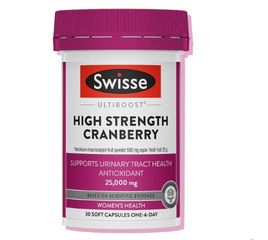 Viên uống Swisse Ultiboost High Strength Cranberry hỗ trợ tiết niệu (Hộp 30 viên)