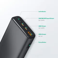 Pin Dự Phòng Charmast 23800mAh 65W PD – Sạc Nhanh Laptop & MacBook