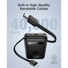 Pin dự phòng 20.000mAh EnergyQC, sạc nhanh 35w cho iPhone 17 , liền 2 dây sạc C & L 773659