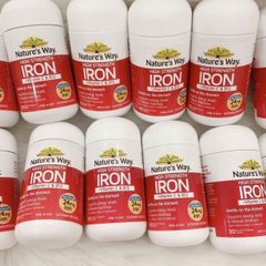 Viên uống Sắt hàm lượng cao Nature's Way High Strength Iron + Vitamin C & B12 [30 viên] - S/P Chuẩn Úc