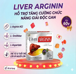 Viên Uống Tăng Cường Chức Năng Gan Liver Arginin- Hộp 60 Viên.