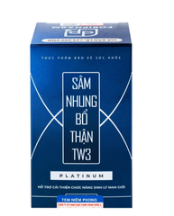 Viên uống hỗ trợ bổ thận , cải thiện sức khoẻ nam Sâm Nhung Bổ Thận TW3 Platinum (60 viên)