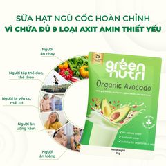 Sữa Hạt Ngũ Cốc Organic Bơ Avocado Green Nutri - Combo Thùng 6 Hộp 625gr, Chống Oxy, Tăng Cường Sức Khỏe