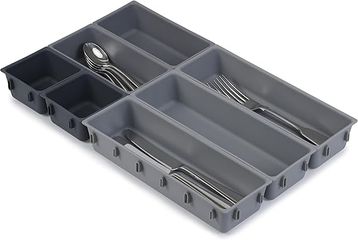Khay chia ngăn kéo đựng dao dĩa Joseph Joseph 85199 Blox 7-piece Drawer Organiser Set – Grey Hàng anh