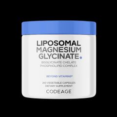Viên Bổ Sung Magie Codeage Liposomal Magnesium Glycinate - Hỗ Trợ Cơ, Thần Kinh và Hệ Miễn Dịch, 240 Viên Nén Không GMO, Thuần Chay