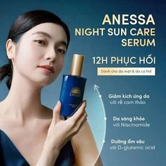 Serum Dưỡng Da Ban Đêm Anessa Night Sun Care Serum 180ml Hàng Nhật Nội Địa - Phục Hồi Da, Dưỡng Trắng Sáng, Ngừa Lão Hóa Ban Đêm