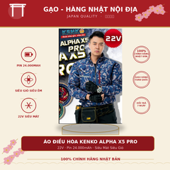 Áo Điều Hòa Kenko Alpha X5 Pro 22V Pin 24.000mAh Hàng Nhật Nội Địa - Siêu Mát, Siêu Gió, Chống Nóng Công Trường