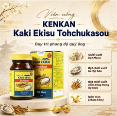 Viên uống hỗ trợ tăng cường sức khoẻ nam giới Kaki Ekisu Tohchukasou Kenkan (60 viên)