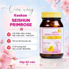 Viên uống cải thiện các triệuu chứngg của phụ nữ tiền mãn kinh, bổ sung dầu hoa anh thảo Seishun Primrose Kenkan (60 viên)