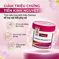 Viên uống hỗ trợ giảm triệuu chứngg tiền kinh nguyệt Evening Primrose Oil Swisse (200 viên)