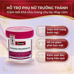 Viên uống hỗ trợ giảm triệuu chứngg tiền kinh nguyệt Evening Primrose Oil Swisse (200 viên)
