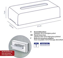 Hộp đựng khăn giấy Inox Kosmetiktuchbox Faber nội địa Đức