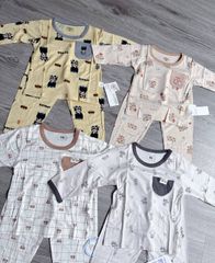 Hàng QC- Bộ quần áo bé trai bé gái tencel thu đông dễ thương hoạt hình kháng khuẩn điều hòa